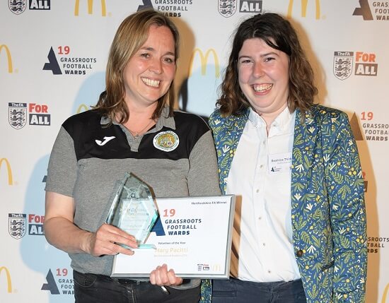 Mary Pacitti Herts FA Award Winner